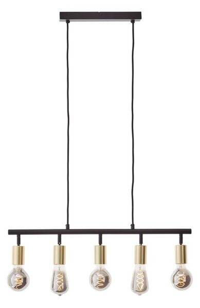 Brilliant - Lampă suspendată pe cablu 5xE27/28W/230V negru/alamă