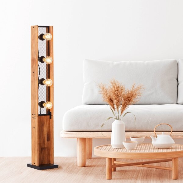 Brilliant - Lampadar CALANDRA din lemn de pin, 4xE27/42W/230V