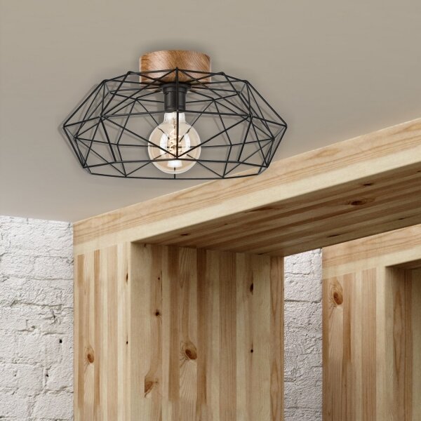 Brilagi - Plafonieră WOODY BASKET 1xE27/60W/230V stejar
