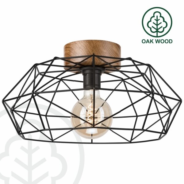 Brilagi - Plafonieră WOODY BASKET 1xE27/60W/230V stejar