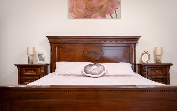 Pat lemn masiv Briston - 160x200, Da, Fara noptiere