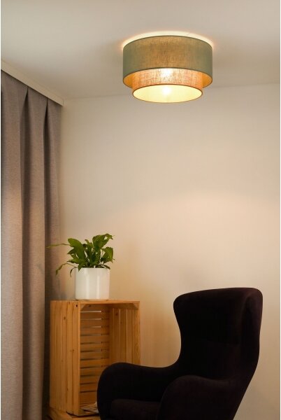 Plafonieră Duolla BOHO 1xE27/15W/230V d. 45 cm verde/maro