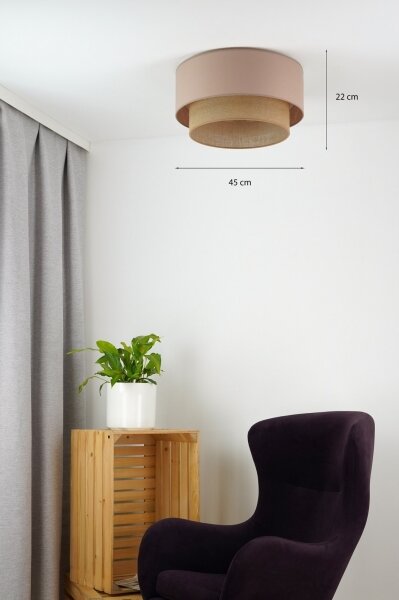 Plafonieră Duolla BOHO 1xE27/15W/230V d. 45 cm bej/maro