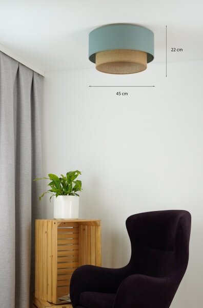 Plafonieră Duolla BOHO 1xE27/15W/230V d. 45 cm verde/maro