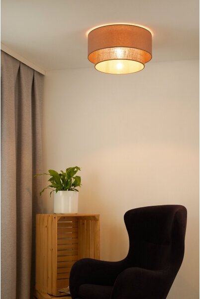 Plafonieră Duolla BOHO 1xE27/15W/230V d. 45 cm bej/maro