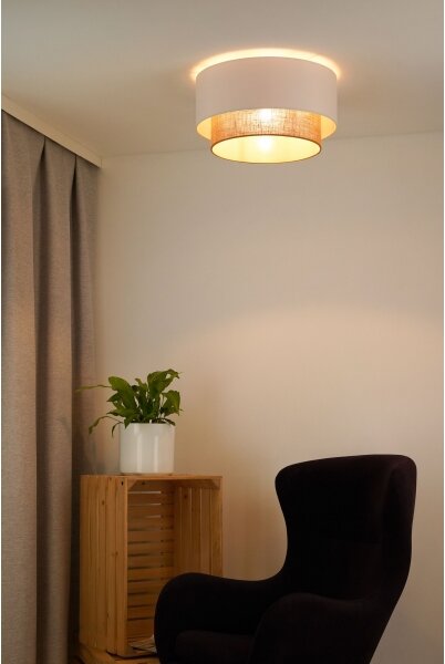 Plafonieră Duolla BOHO 1xE27/15W/230V d. 45 cm alb/maro