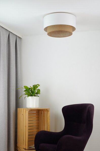 Plafonieră Duolla BOHO 1xE27/15W/230V d. 45 cm alb/maro