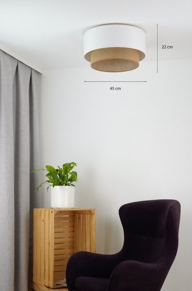 Plafonieră Duolla BOHO 1xE27/15W/230V d. 45 cm alb/maro