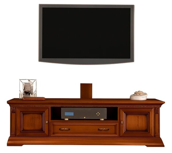 Comodă TV lemn masiv Victoria Personalizabil, 140 × 51 × 50 cm - Nuc