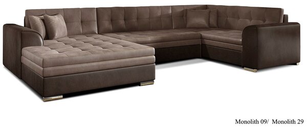 Colțar lemn masiv Formă U Extensibil Damasc 340x190cm Personalizabil