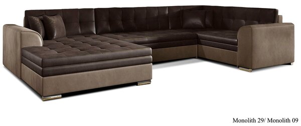 Colțar lemn masiv Formă U Extensibil Damasc 340x190cm Personalizabil