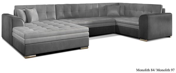 Colțar lemn masiv Formă U Extensibil Damasc 340x190cm Personalizabil