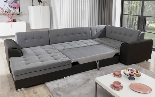 Colțar lemn masiv Formă U Extensibil Damasc 340x190cm Personalizabil
