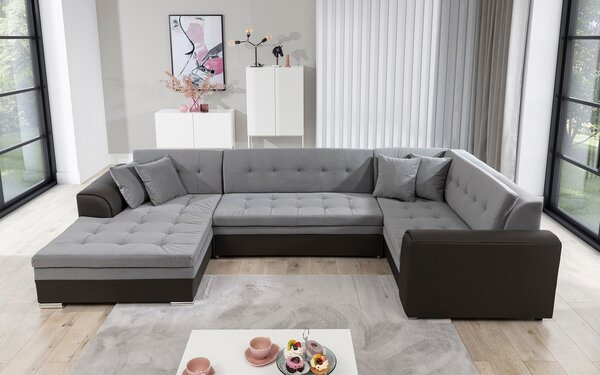 Colțar lemn masiv Formă U Extensibil Damasc 340x190cm Personalizabil