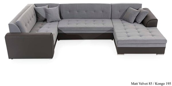 Colțar lemn masiv Formă U Extensibil Damasc 340x190cm Personalizabil