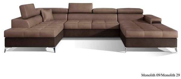Colțar lemn masiv Formă U Extensibil Linde 345x202cm Personalizabil