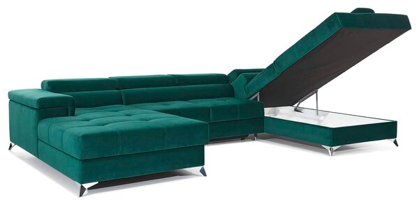Colțar lemn masiv Formă U Extensibil Linde 345x202cm Personalizabil