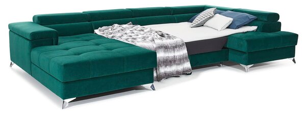 Colțar lemn masiv Formă U Extensibil Linde 345x202cm Personalizabil