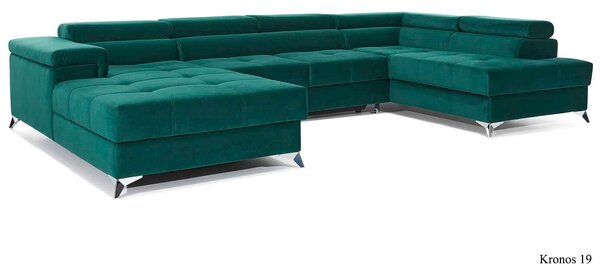 Colțar lemn masiv Formă U Extensibil Linde 345x202cm Personalizabil
