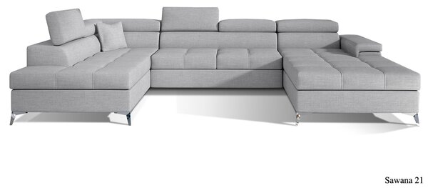 Colțar lemn masiv Formă U Extensibil Linde 345x202cm Personalizabil