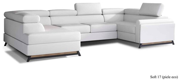 Colțar lemn masiv Formă U Extensibil Amira 330x190cm Personalizabil