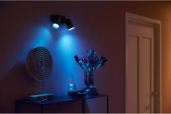 Philips Hue FUGATO LED RGBW spot 2xGU10/4,2W/230V negru dimabil