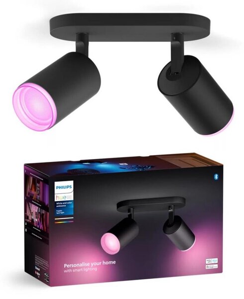 Philips Hue FUGATO LED RGBW spot 2xGU10/4,2W/230V negru dimabil