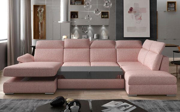 Colțar lemn masiv Formă U Extensibil Erik 330x210cm Personalizabil