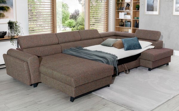 Colțar lemn masiv Formă U Extensibil Joy 370x190cm Personalizabil