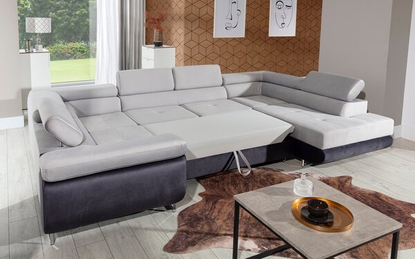 Colțar lemn masiv Formă U Extensibil Lety 340x202cm Personalizabil