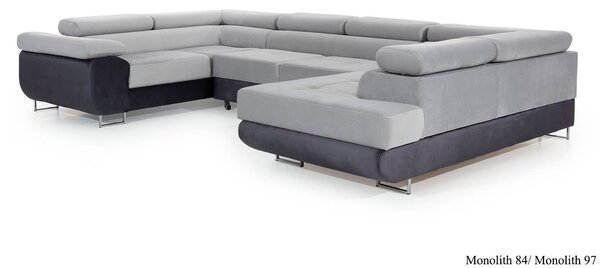 Colțar lemn masiv Formă U Extensibil Lety 340x202cm Personalizabil
