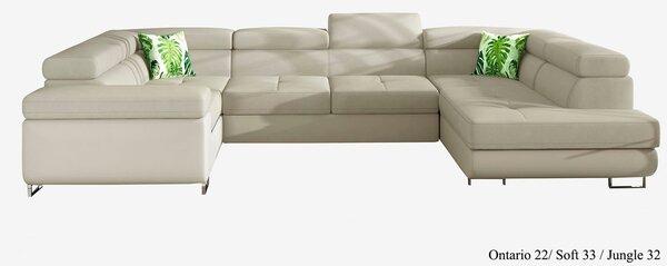 Colțar lemn masiv Formă U Extensibil Lety 340x202cm Personalizabil