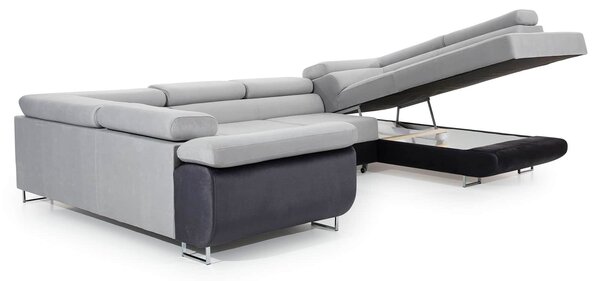 Colțar lemn masiv Formă U Extensibil Lety 340x202cm Personalizabil