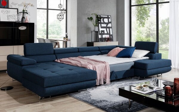 Colțar lemn masiv Formă U Extensibil Roger 345x202cm Personalizabil