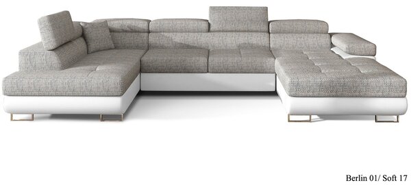Colțar lemn masiv Formă U Extensibil Roger 345x202cm Personalizabil