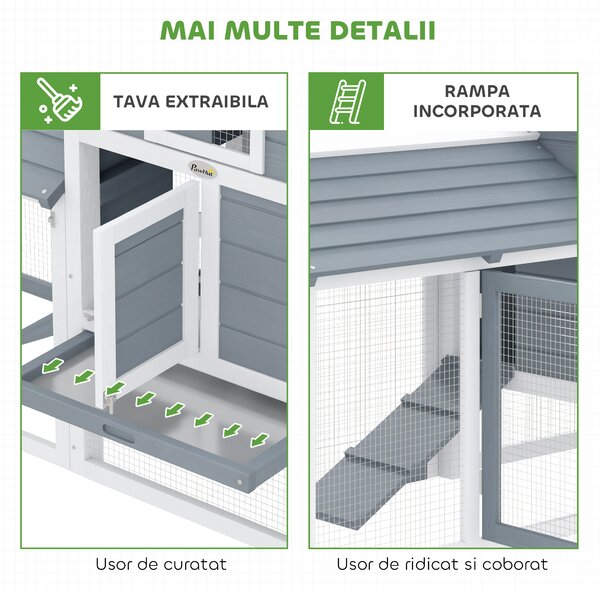 Pawhut Cotet Lemn Prefabricat – Pentru 2 Gaini, Ideal pentru Gradina | Aosom Romania