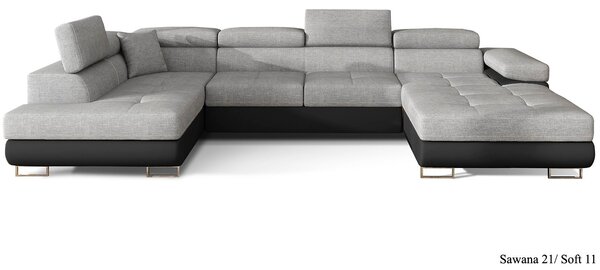 Colțar lemn masiv Formă U Extensibil Roger 345x202cm Personalizabil