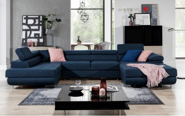 Colțar lemn masiv Formă U Extensibil Roger 345x202cm Personalizabil