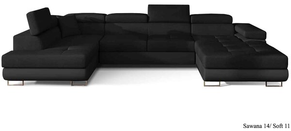 Colțar lemn masiv Formă U Extensibil Roger 345x202cm Personalizabil