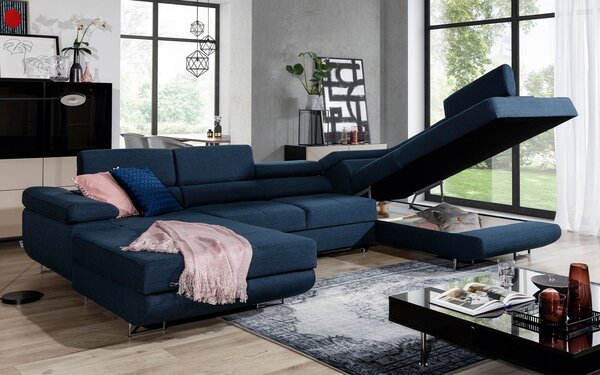 Colțar lemn masiv Formă U Extensibil Roger 345x202cm Personalizabil