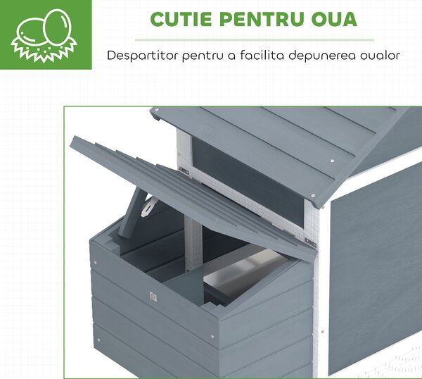 Pawhut Cotet Lemn Prefabricat – Pentru 2 Gaini, Ideal pentru Gradina | Aosom Romania