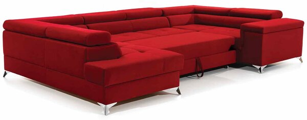 Colțar lemn masiv Formă U Extensibil Tango 350x202cm Personalizabil - Cotiera pe partea stanga