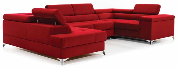Colțar lemn masiv Formă U Extensibil Tango 350x202cm Personalizabil - Cotiera pe partea stanga