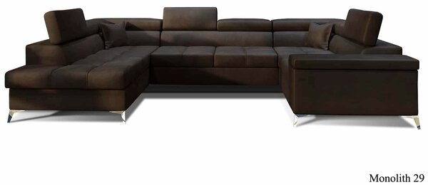 Colțar lemn masiv Formă U Extensibil Tango 350x202cm Personalizabil - Cotiera pe partea stanga