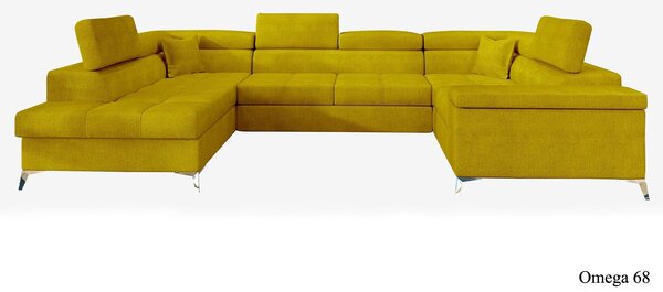 Colțar lemn masiv Formă U Extensibil Tango 350x202cm Personalizabil - Cotiera pe partea stanga