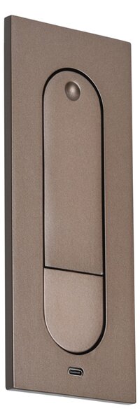 Lampă de perete modernă bronz închis, incl. LED și port USB-C - Hilton