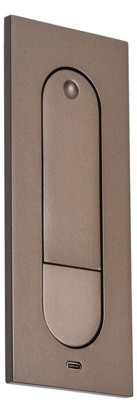 Set de 2 Aplice Moderne Bronz Închis Incl. LED și Port USB-C - Hilton