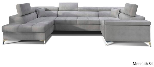 Colțar lemn masiv Formă U Extensibil Tango 350x202cm Personalizabil - Cotiera pe partea stanga