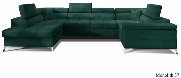 Colțar lemn masiv Formă U Extensibil Tango 350x202cm Personalizabil - Cotiera pe partea stanga