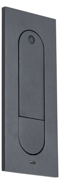 Lampă de perete modernă neagră, incl. LED și port USB-C - Hilton